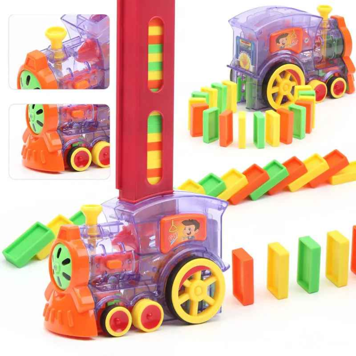 Tren Domino Mágico Bloques Con Luces